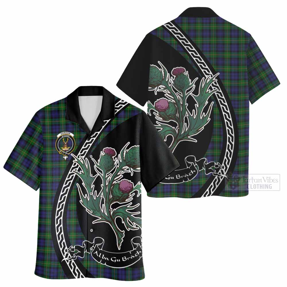 Gordon Family Crest Tartan Hawaiian Shirt Alba Thistle Inspired - Tartan Vibes Clothing