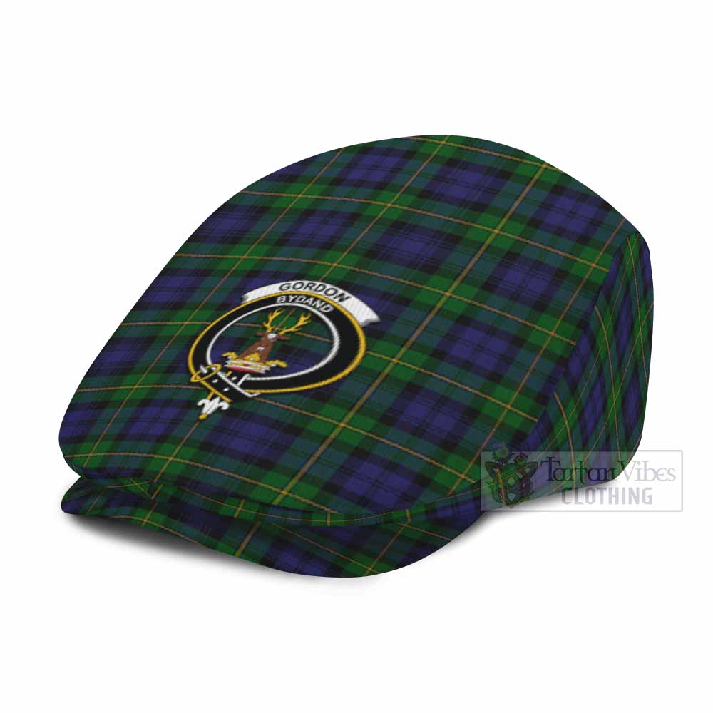 Gordon Family Crest Tartan Jeff Cap, Tartan Flat Cap