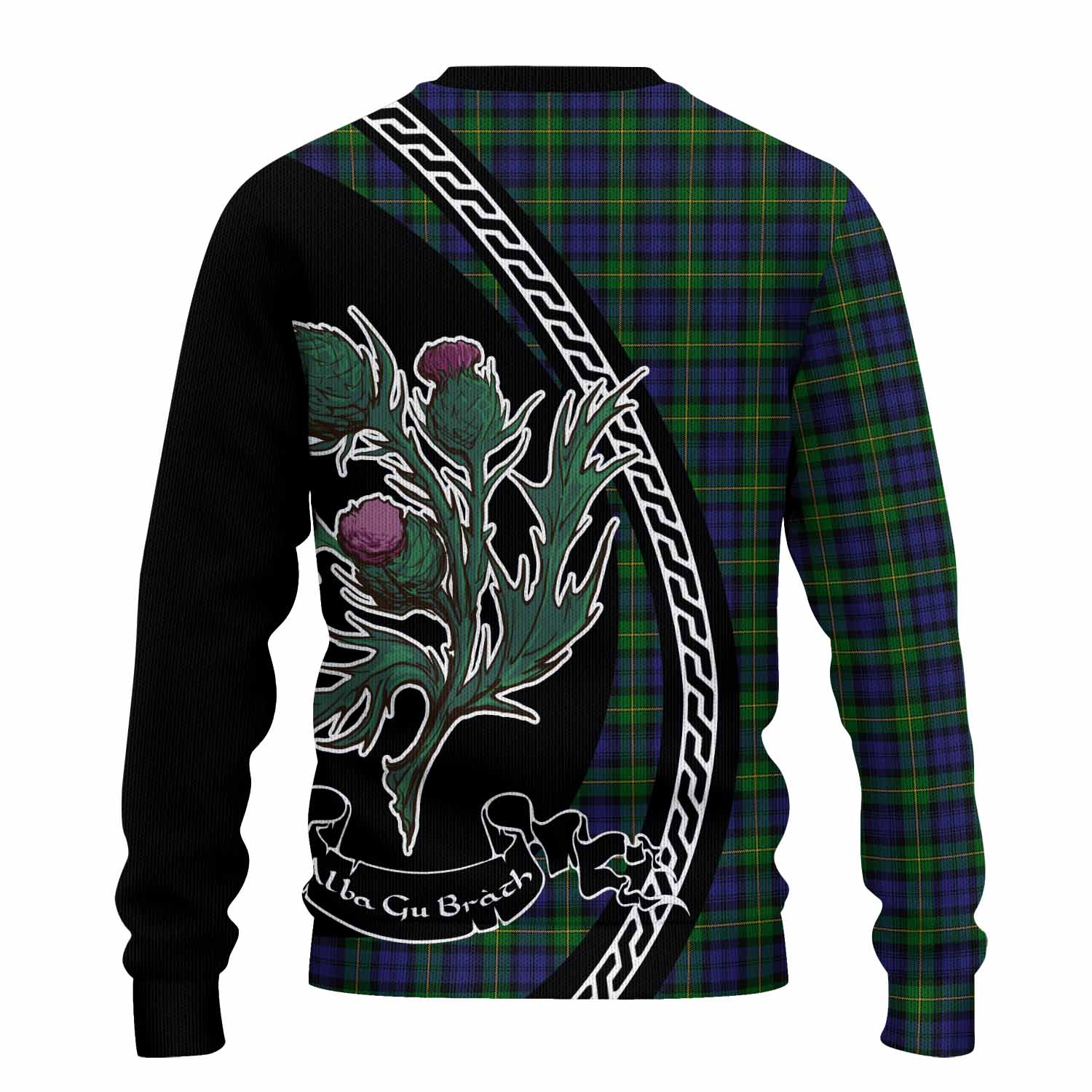 Gordon Family Crest Tartan Knitted Sweater Alba Thistle Inspired - Tartan Vibes Clothing