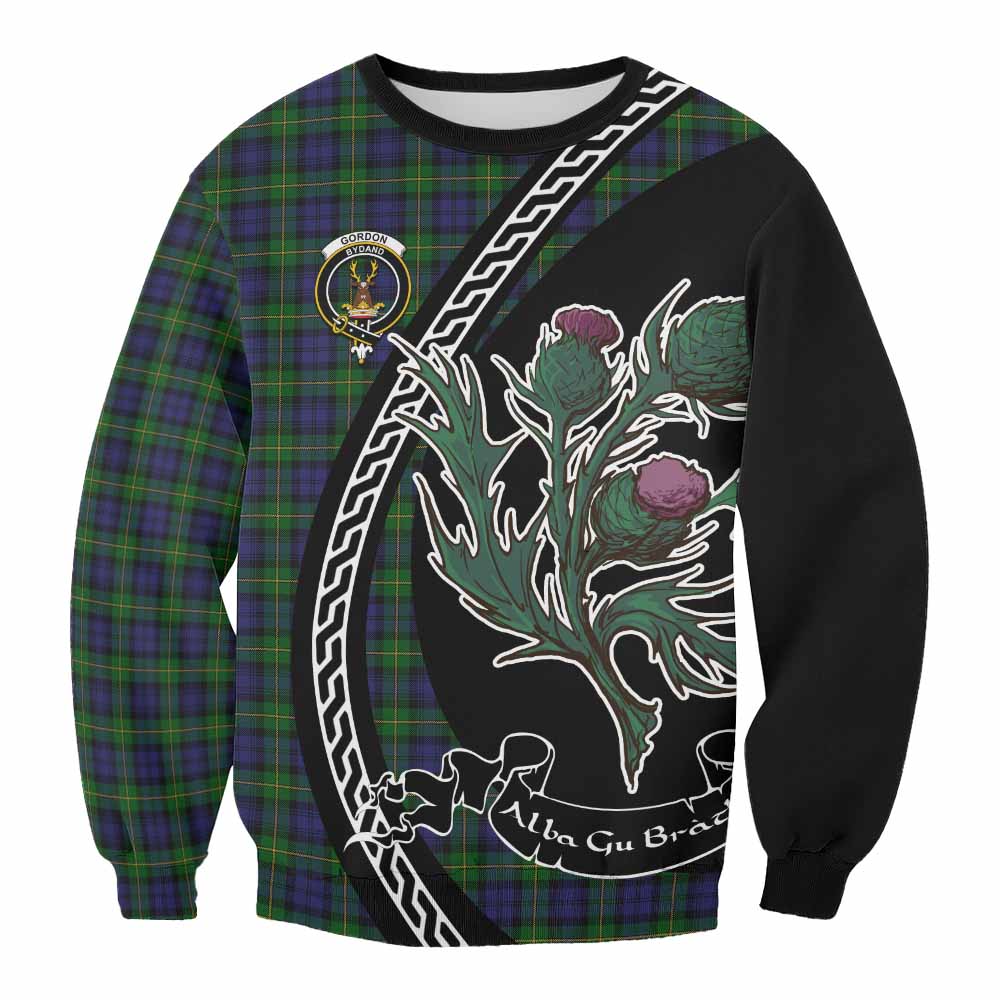 Gordon Family Crest Tartan Sweatshirt Alba Thistle Inspired - Tartan Vibes Clothing