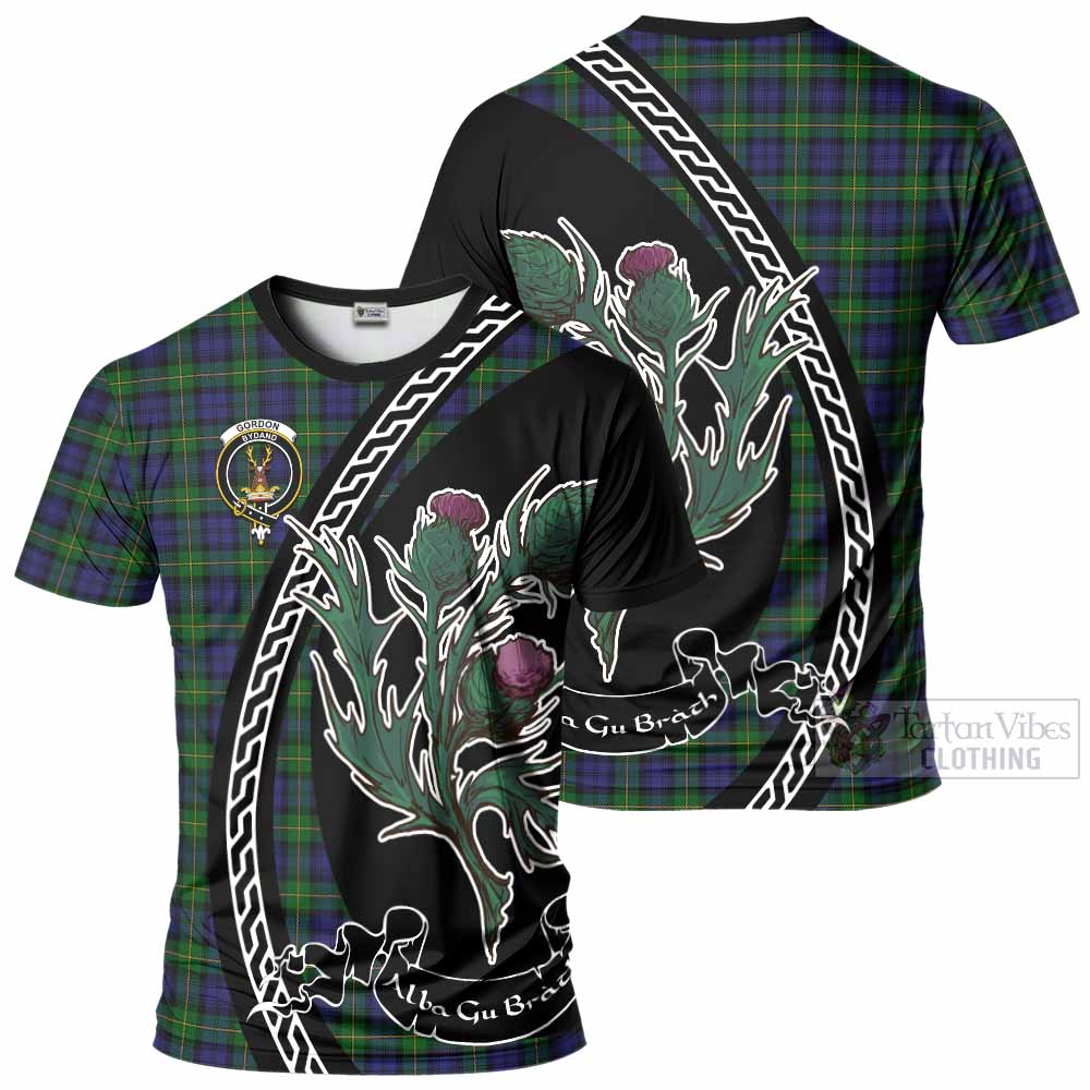 Gordon Family Crest Tartan T-Shirt Alba Thistle Inspired - Tartan Vibes Clothing