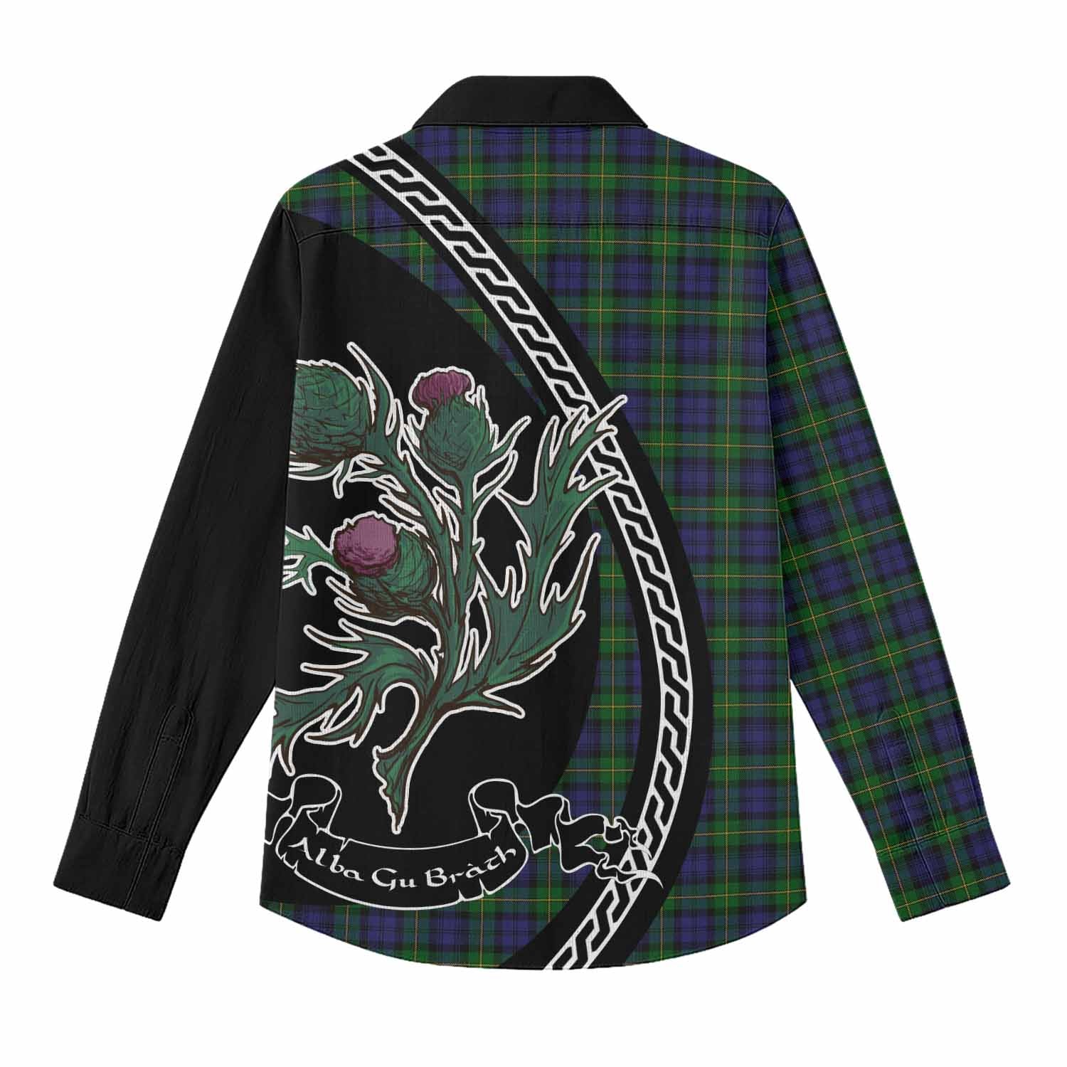 Gordon Family Crest Tartan Women Casual Shirt Alba Thistle Inspired - Tartan Vibes Clothing