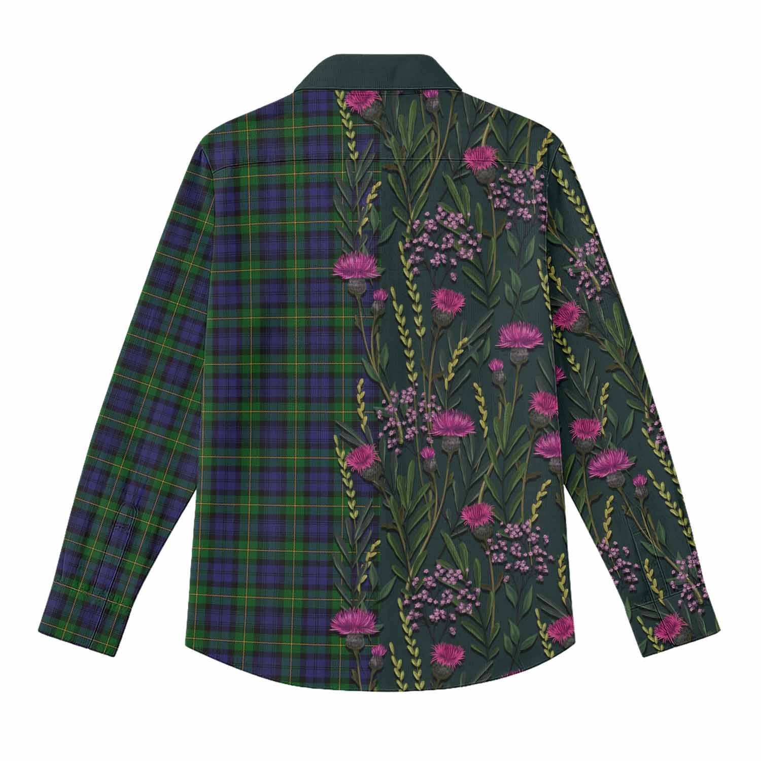 Gordon Family Crest Tartan Women Casual Shirt Scottish Thistle Flower Pattern Half Style - Tartan Vibes Clothing