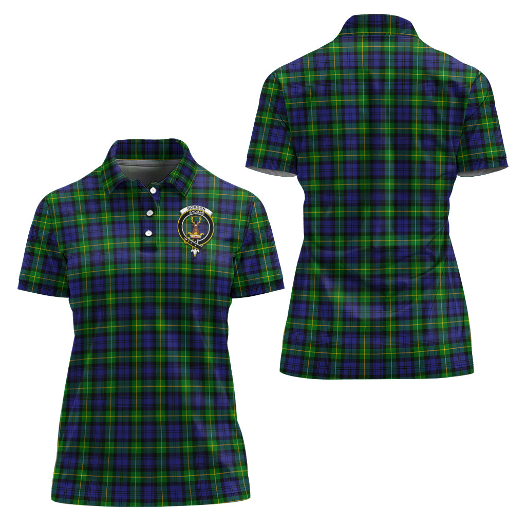 gordon-modern-tartan-polo-shirt-with-family-crest-for-women