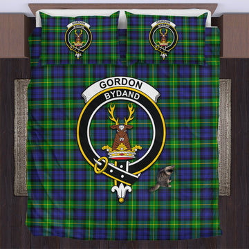 Gordon Modern Tartan Bedding Set with Family Crest