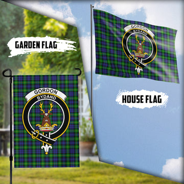 Gordon Modern Tartan Flag with Family Crest