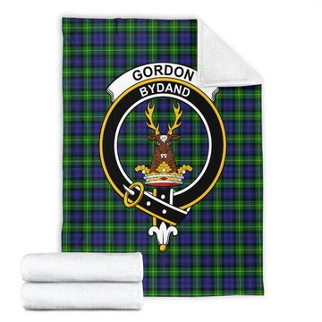 Gordon Modern Tartan Blanket with Family Crest
