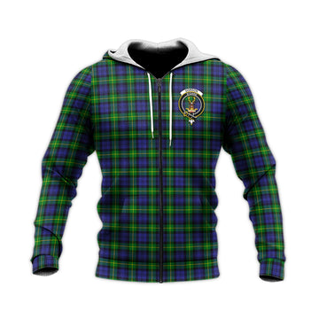 Gordon Modern Tartan Knitted Hoodie with Family Crest