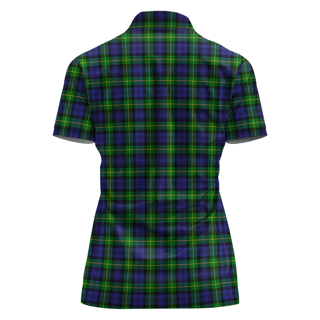 gordon-modern-tartan-polo-shirt-with-family-crest-for-women