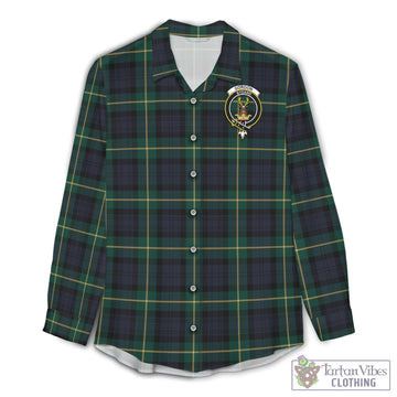 Gordon Old Tartan Womens Casual Shirt with Family Crest
