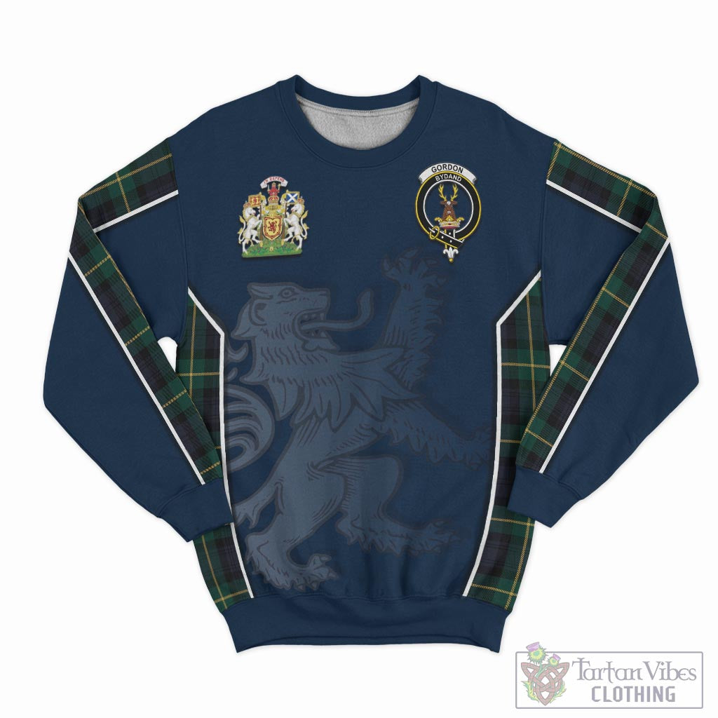 Tartan Vibes Clothing Gordon Old Tartan Sweater with Family Crest and Lion Rampant Vibes Sport Style