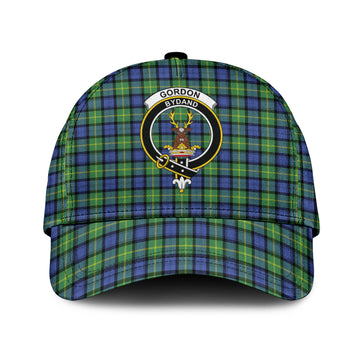 Gordon Old Ancient Tartan Classic Cap with Family Crest