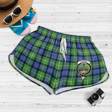 Gordon Old Ancient Tartan Womens Shorts with Family Crest