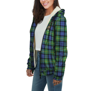 Gordon Old Ancient Tartan Sherpa Hoodie with Family Crest