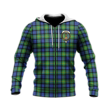Gordon Old Ancient Tartan Knitted Hoodie with Family Crest