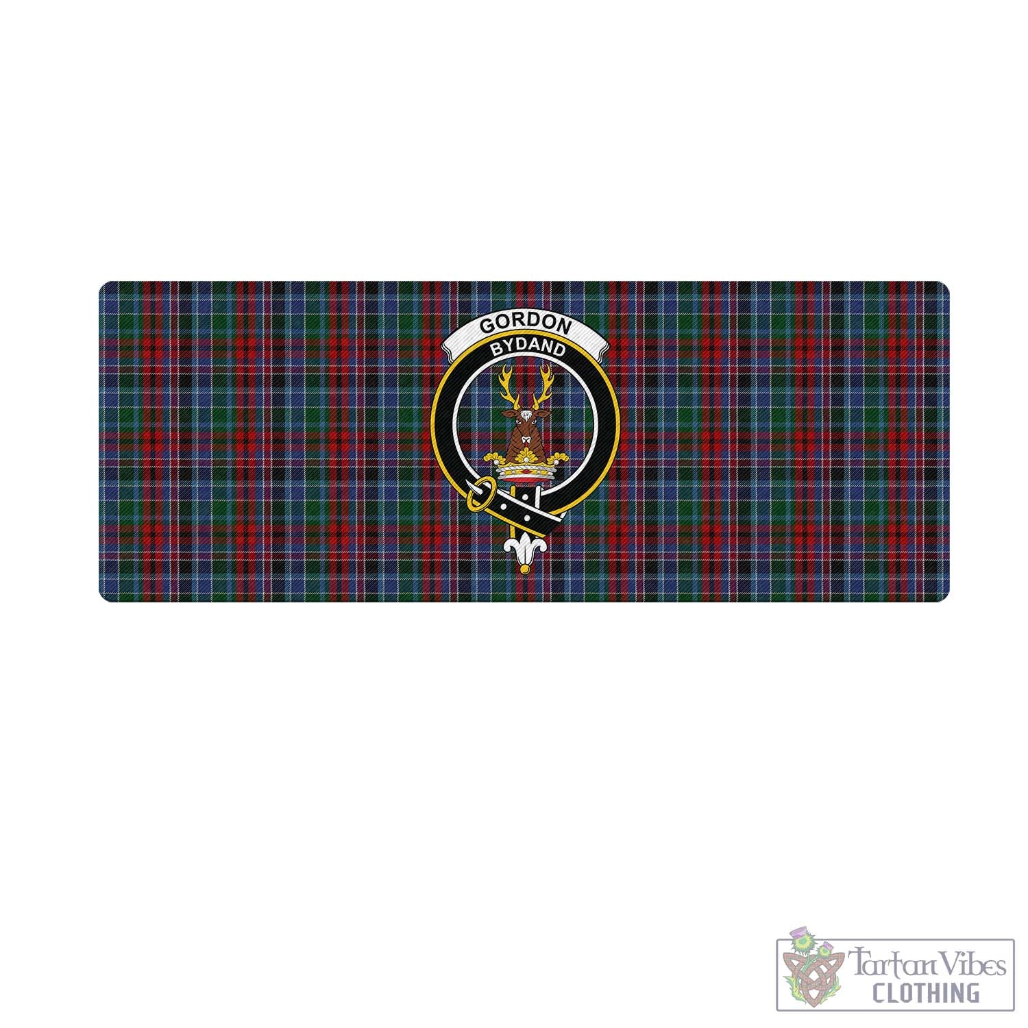 Tartan Vibes Clothing Gordon Red Tartan Mouse Pad with Family Crest