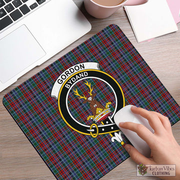 Gordon Red Tartan Mouse Pad with Family Crest