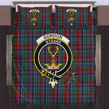 Gordon Red Tartan Bedding Set with Family Crest