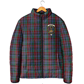 Gordon Red Tartan Padded Jacket with Family Crest