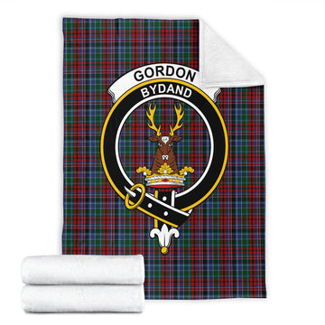 Gordon Red Tartan Blanket with Family Crest