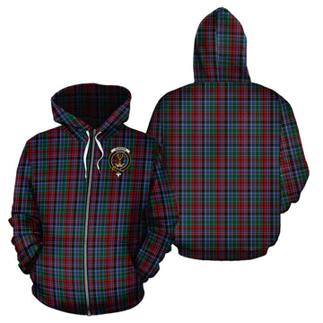 Gordon Red Tartan Hoodie with Family Crest