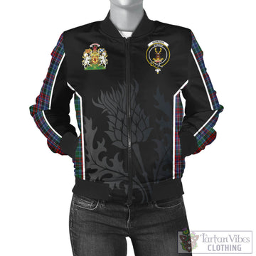 Gordon Red Tartan Bomber Jacket with Family Crest and Scottish Thistle Vibes Sport Style