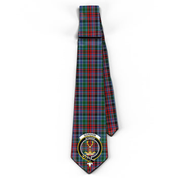 Gordon Red Tartan Classic Necktie with Family Crest