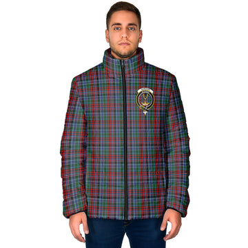 Gordon Red Tartan Padded Jacket with Family Crest