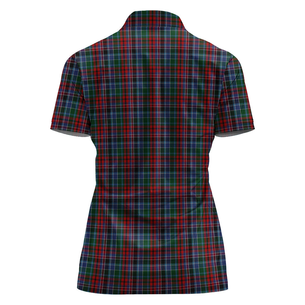 gordon-red-tartan-polo-shirt-with-family-crest-for-women