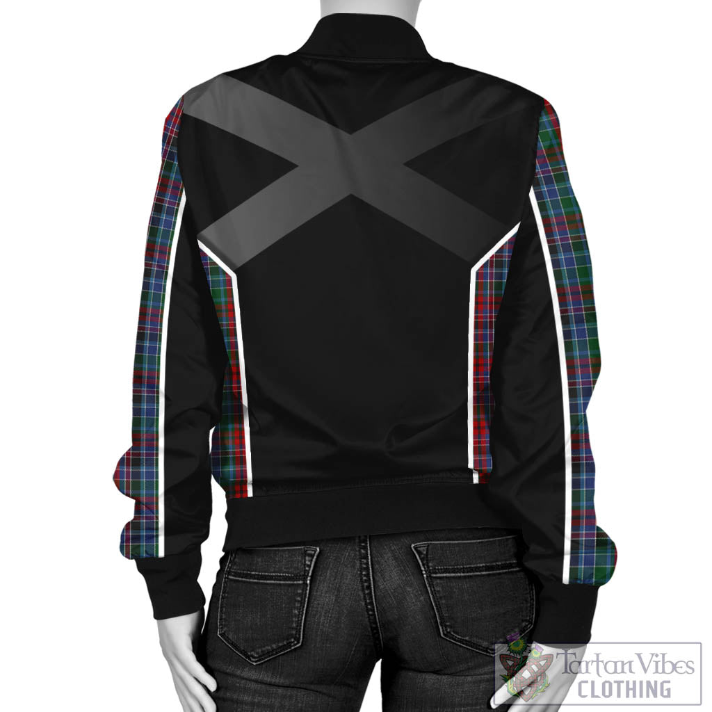 Tartan Vibes Clothing Gordon Red Tartan Bomber Jacket with Family Crest and Scottish Thistle Vibes Sport Style