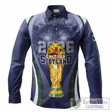 Gordon Scotland Football Tartan Long Sleeve Button Shirts Scotland On Tour Trophy Style
