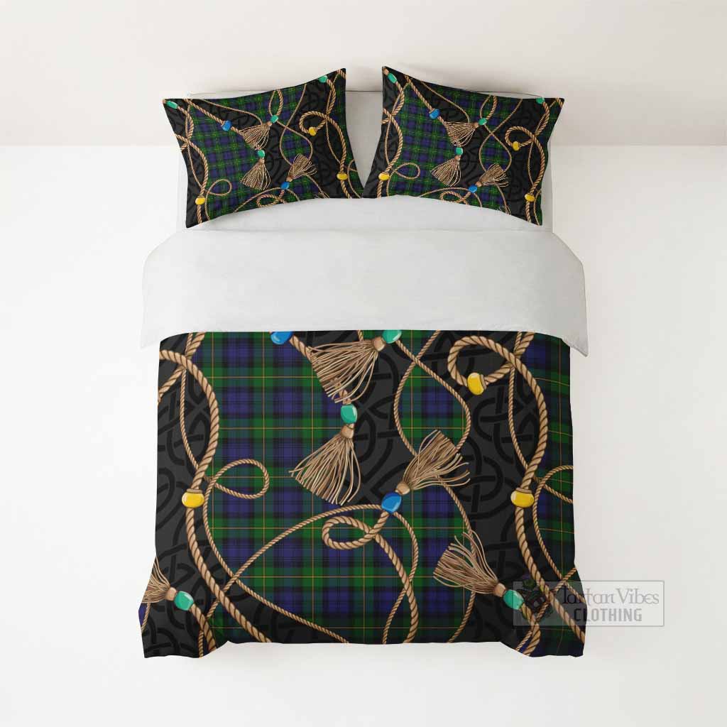 Gordon Scottish Tartan Twisted Ropes Stylized Bedding Set - Tartan Vibes Clothing
