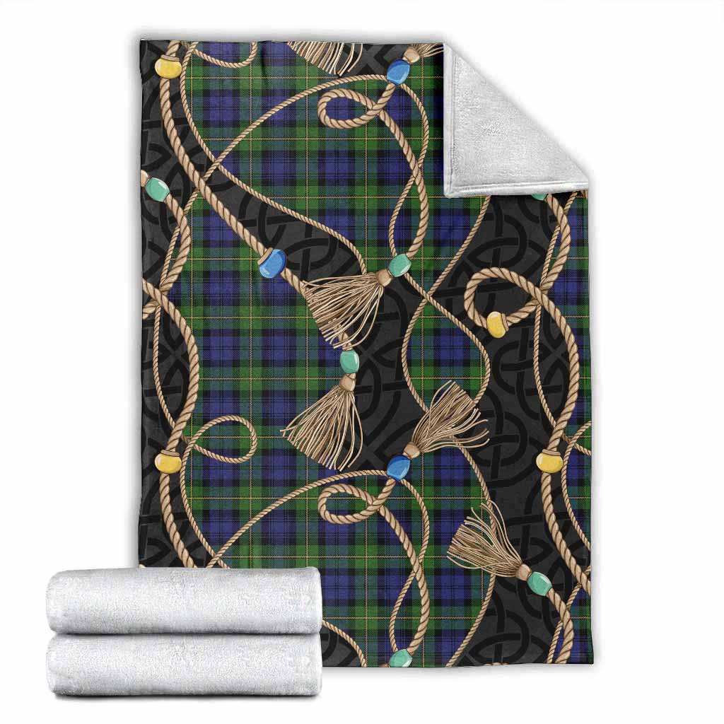 Gordon Scottish Tartan Twisted Ropes Stylized Blanket X-Large 59 x 79 inches 150 x 200 cm - Tartan Vibes Clothing