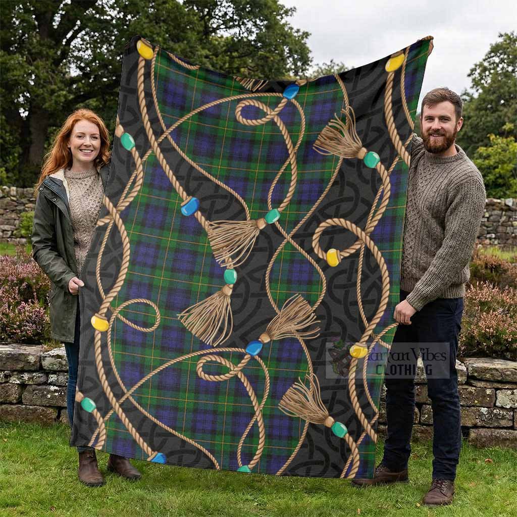 Gordon Scottish Tartan Twisted Ropes Stylized Blanket - Tartan Vibes Clothing