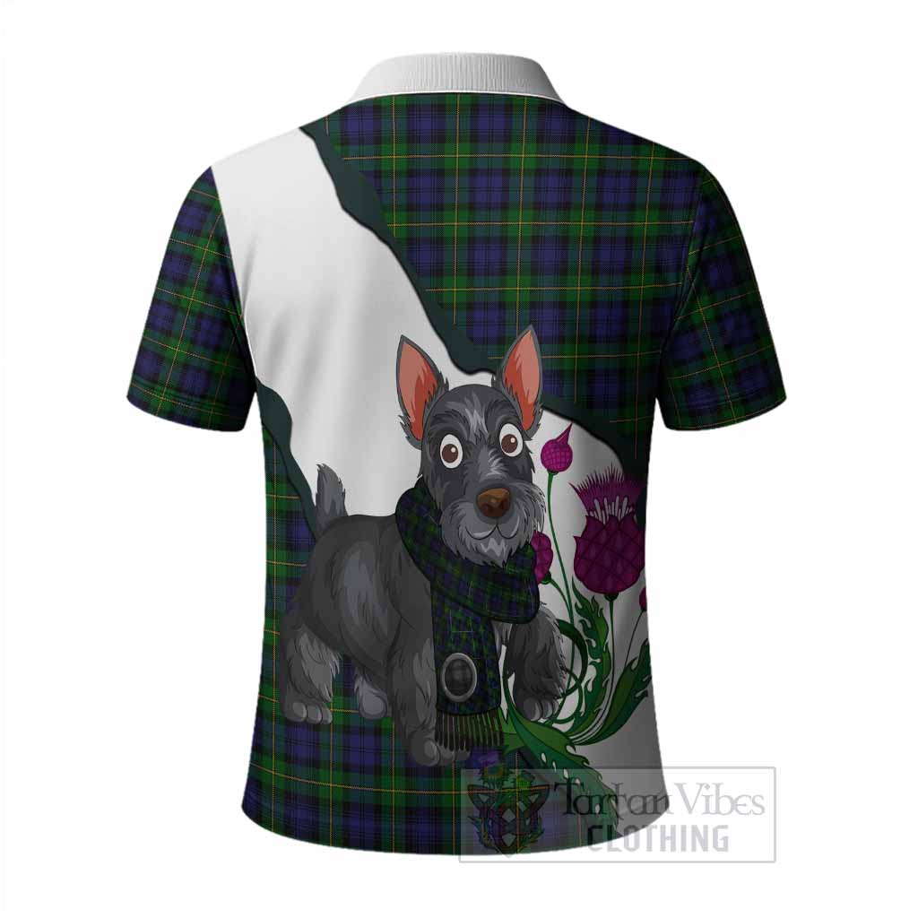 Gordon Scottish Terrier Tartan Crest Polo Shirt Thistle Heritage Art