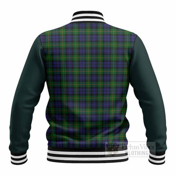 Gordon Tartan Accent Baseball Jacket with Family Crest
