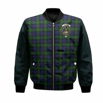 Gordon Tartan Accent Bomber Jacket with Family Crest