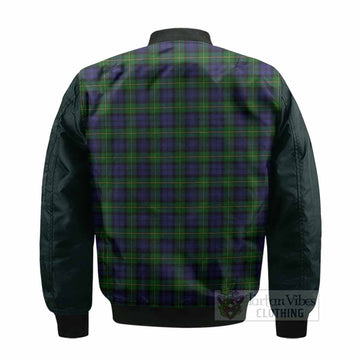 Gordon Tartan Accent Bomber Jacket with Family Crest
