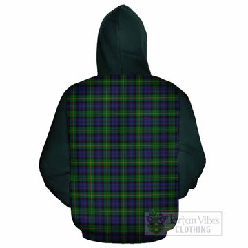 Gordon Tartan Accent Cotton Hoodie with Family Crest