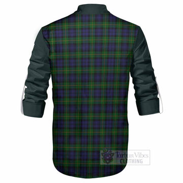 Gordon Tartan Accent Ghillie Shirt with Family Crest