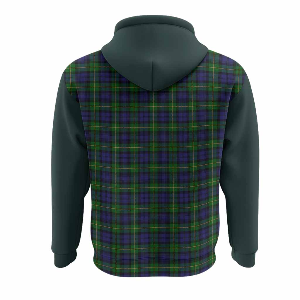 Gordon Tartan Accent Hoodie with Family Crest
