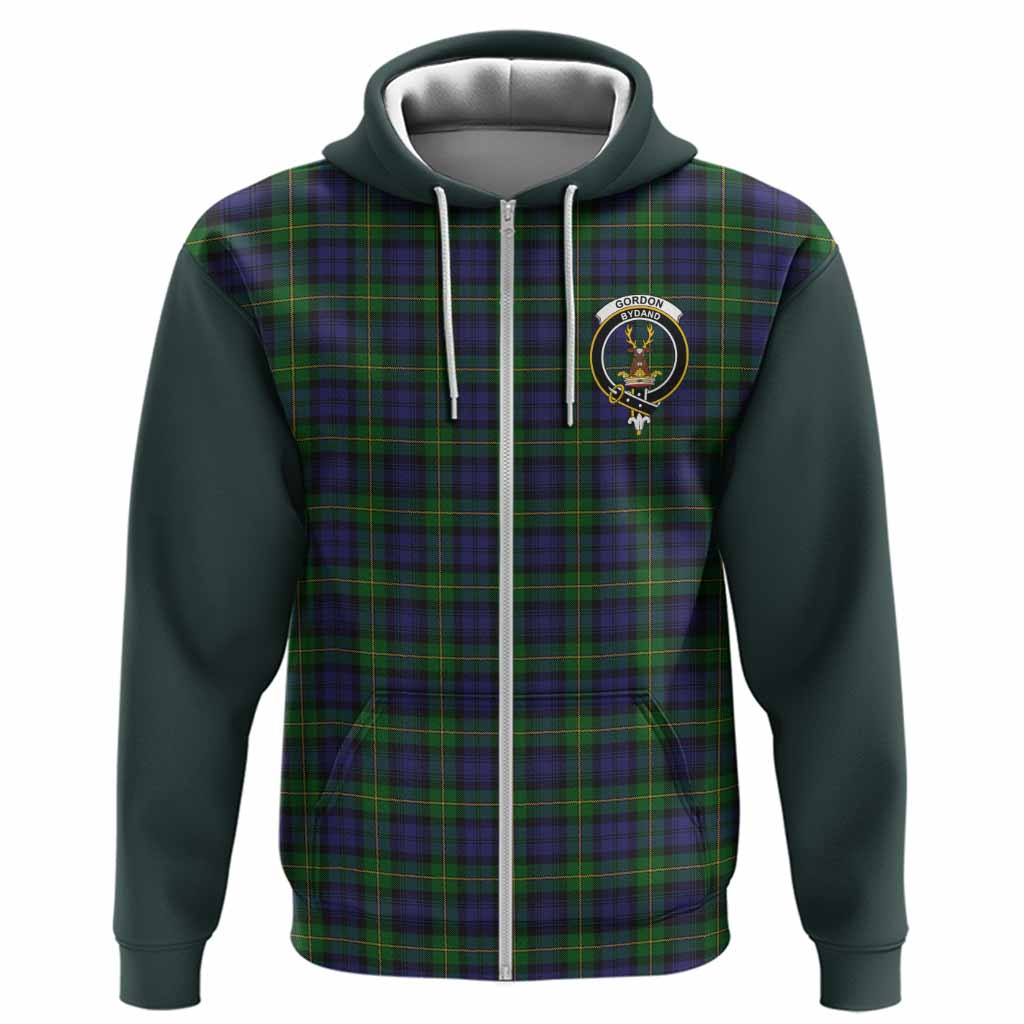 Gordon Tartan Accent Hoodie with Family Crest