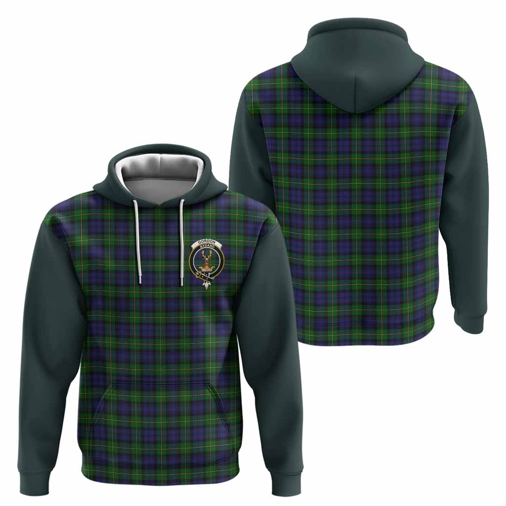 Gordon Tartan Accent Hoodie with Family Crest