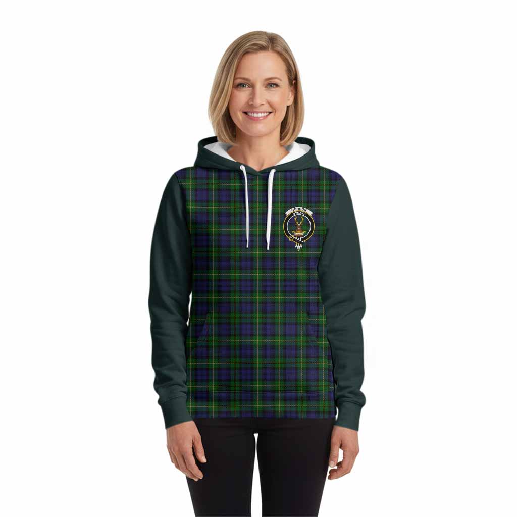 Gordon Tartan Accent Hoodie with Family Crest