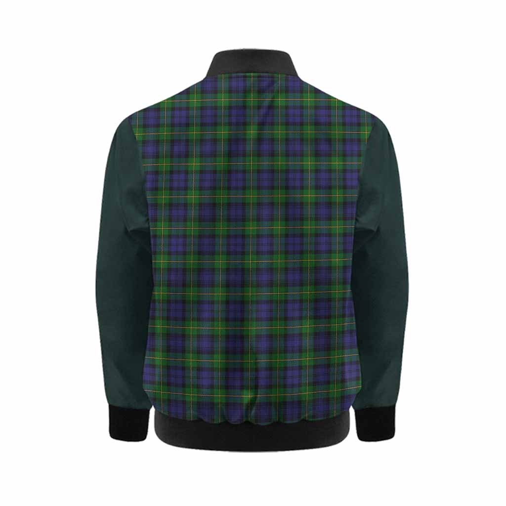 Gordon Tartan Accent Kid Bomber Jacket with Family Crest