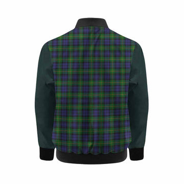 Gordon Tartan Accent Kid Bomber Jacket with Family Crest