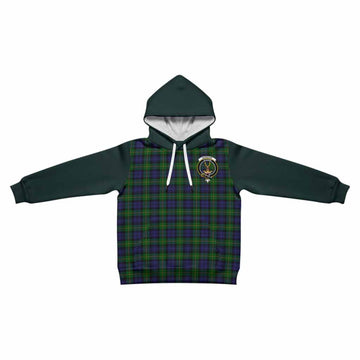 Gordon Tartan Accent Kid Hoodie with Family Crest