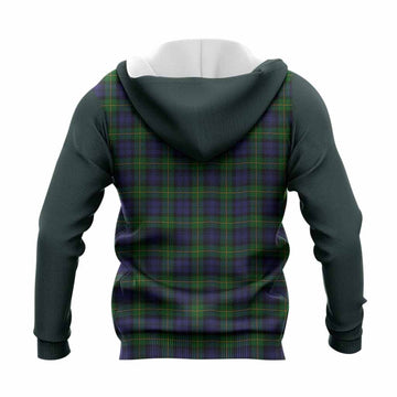 Gordon Tartan Accent Knitted Hoodie with Family Crest