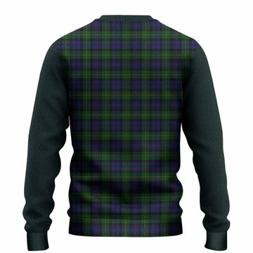 Gordon Tartan Accent Knitted Sweater with Family Crest
