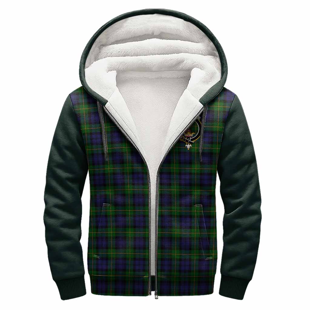 Gordon Tartan Accent Sherpa Hoodie with Family Crest